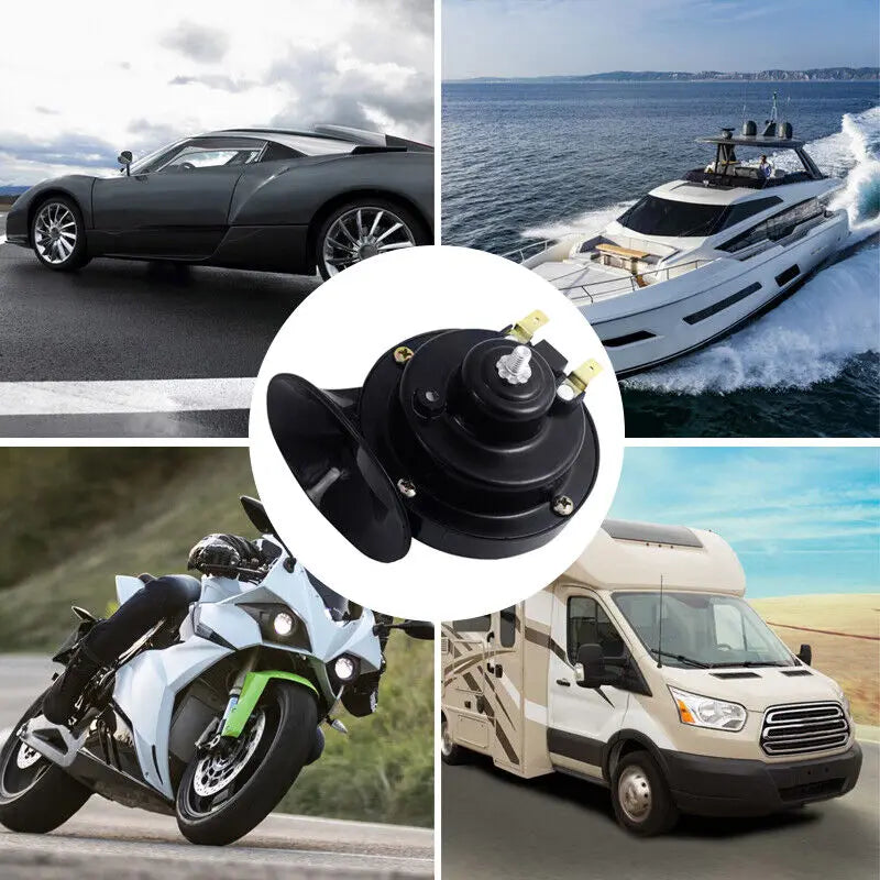 12V Super Loud Car 300DB Dual Tone Snail Electric Air Horn Siren Motorcycle T UK General Motors motorcycle exterior accessories