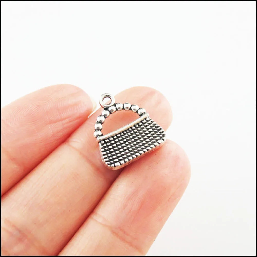 Fashion New Lady Handbag Valise Charms Tibetan Silver Plated Pendants For Gifts Jewelry