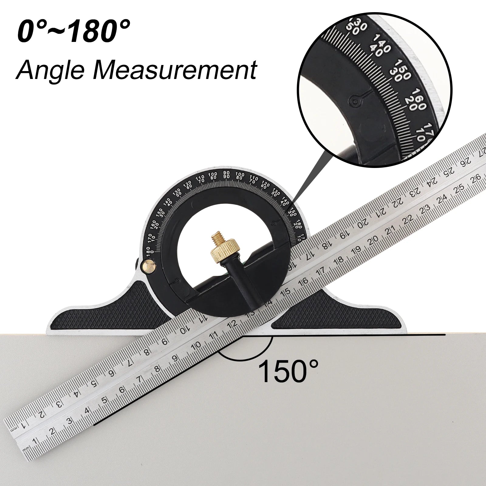 300mm Stainless Steel Combination Square Ruler for Woodworking Measuring Tools Protractor Adjustable 90 Degree Angle Ruler