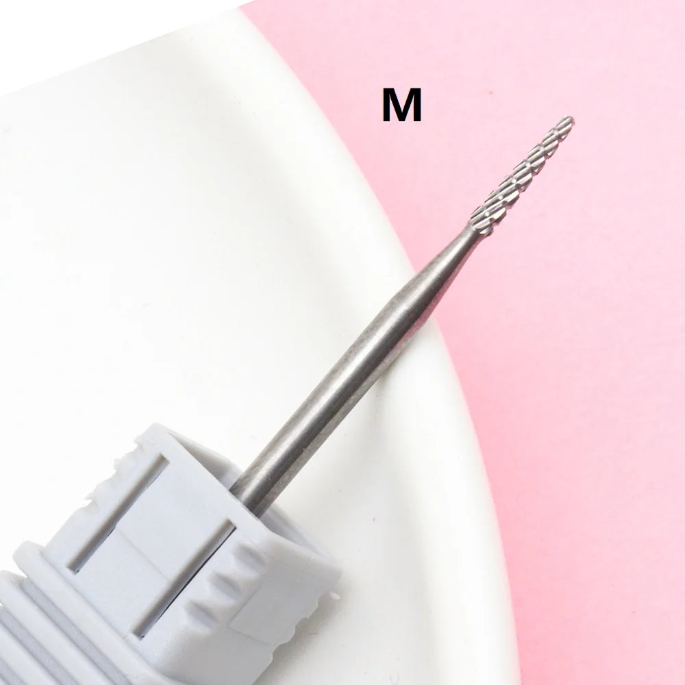 Unloading drill grinding head  H01603 Cuticle Clean Nail Drill Bits Carbide Burr Rotary Grinding Head Manicure Milling Cutters N