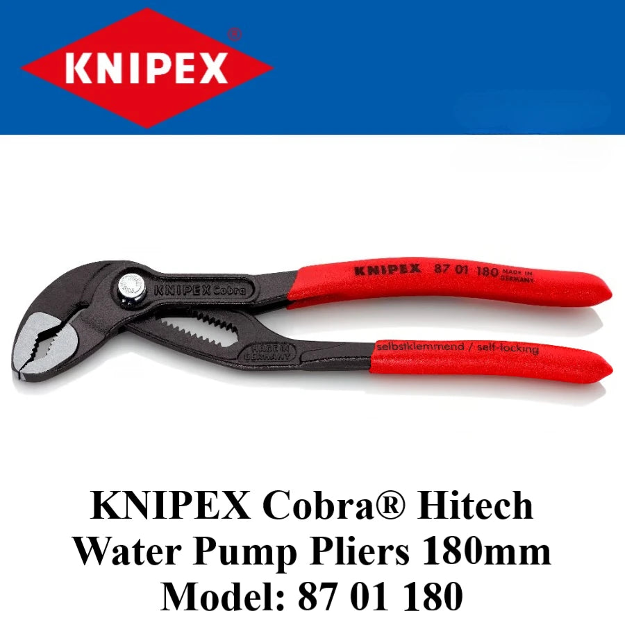 KNIPEX Cobra®8700180 8700250 Hitech Water Pump Pliers - 125mm to 560mm 8700125miniPliers