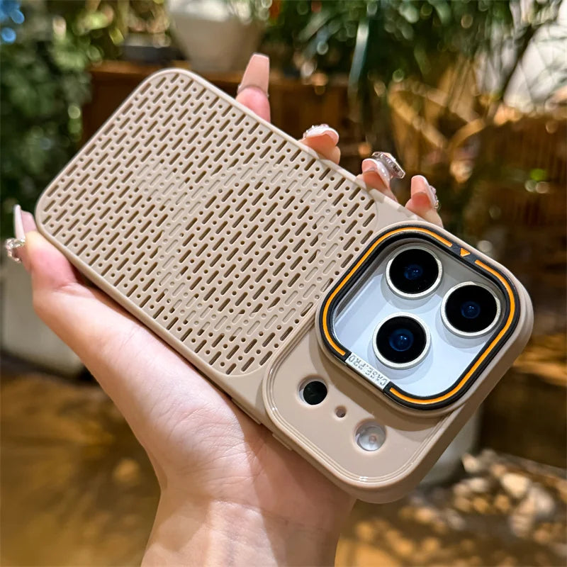 Cooling Mesh Camera Mount Case For iPhone 17 15 14 13 12 16 Pro Max Plus For Magsafe Charge Shockproof Heat Dissipation Cover