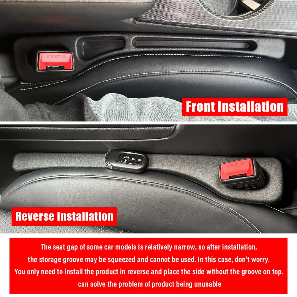 2PCS Premium Car Seat Gap Fillers, Storage Trays, 2-Set with Accessory Slots, Auto Interior Trim, Center Console Decor Parts
