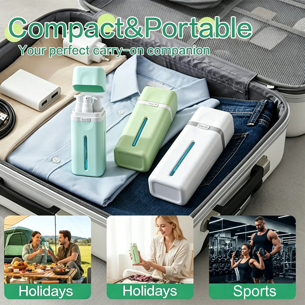 4 in 1 Travel Dispenser Bottle, Travel Bottles for Toiletries, Refillable, Leak Proof, Portable, for Travel, Camping, Business