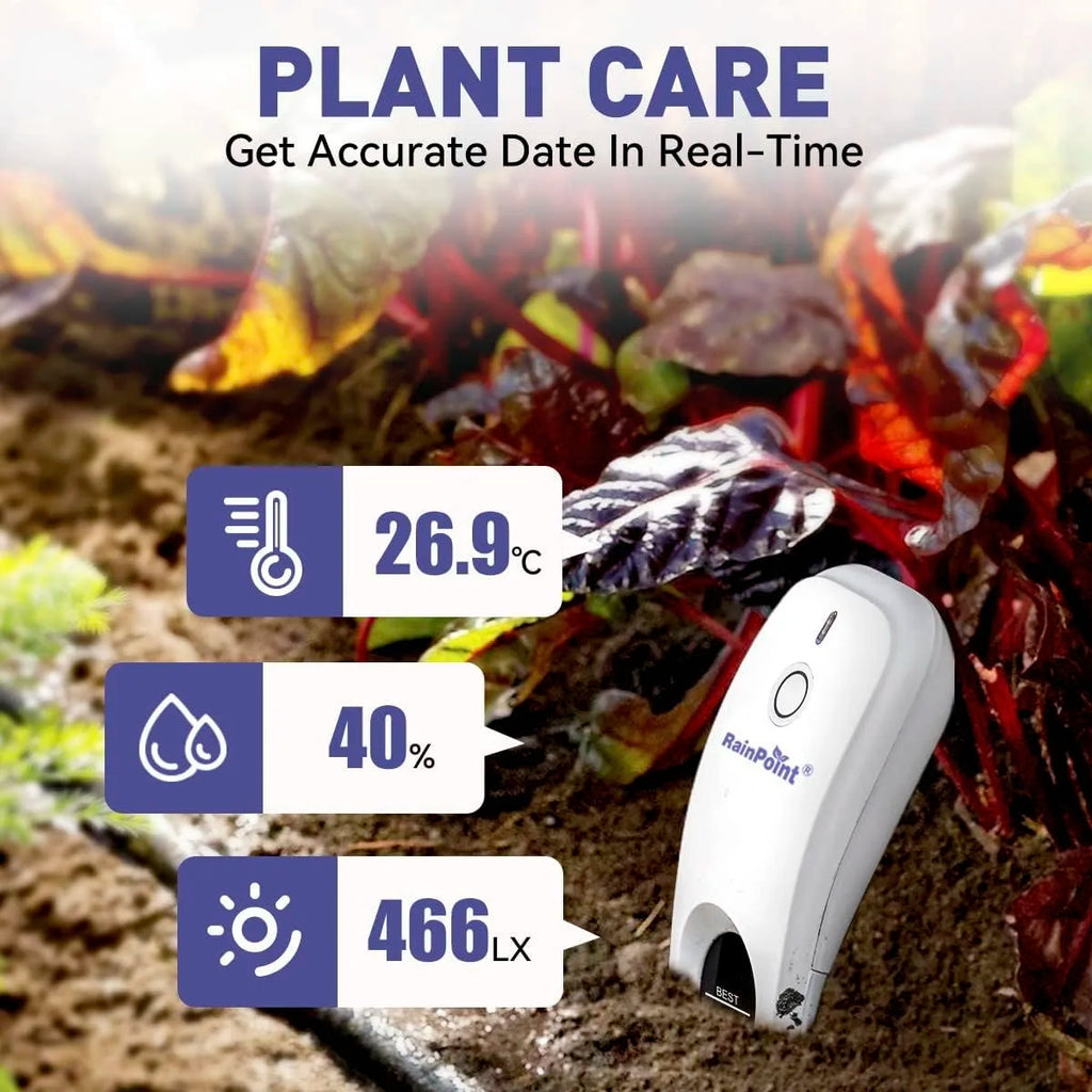 Wifi Smart Soil Moisture Meter,3-in-1 Soil Moisture/Temperature/Light Tester, Wireless Soil Moisture Sensor For Garden