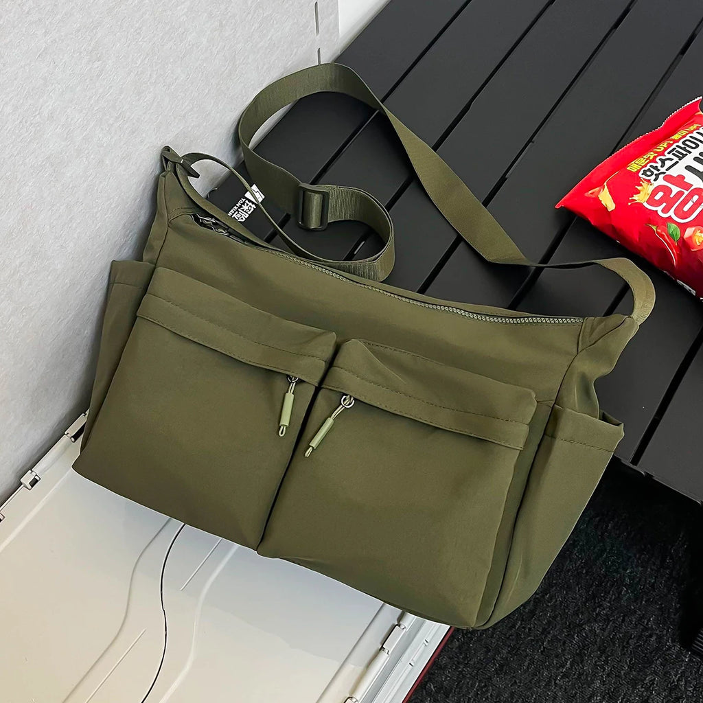 Big Bag Retro Nylon Female Bag Large-Capacity Handbag Commuter Shoulder Bag College Student Class School Bag Tote Bag to School