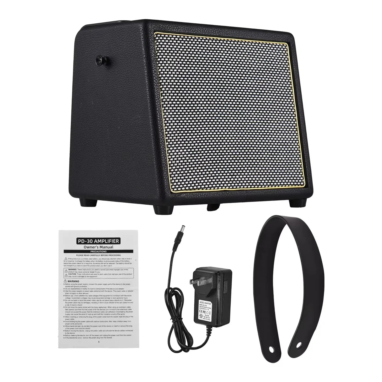 Rowin 15W PE-10S 30W PD-30 Bass Guitar Amplifier Multi-Function OTG BT Battery Buildin Combo Amp Reverb Chorus Multi effect