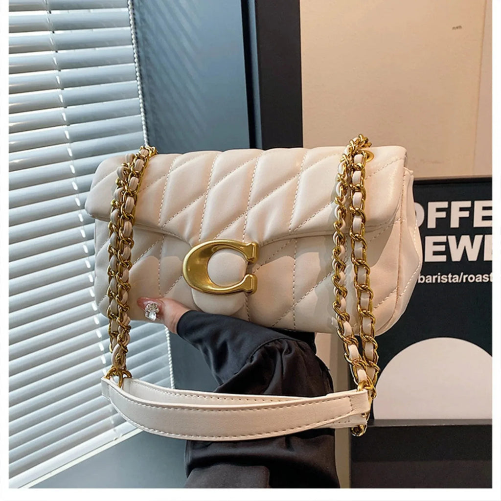 New Retro Single-Shoulder Bag - Simple Diamond-Shaped Grid Multi-Purpose Chain Bag for Women, Crossbody Bag, Small Square Bag