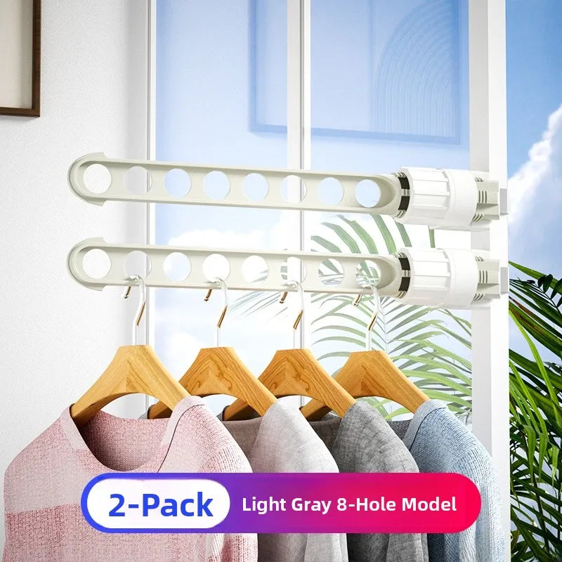 Travel-Friendly Window Frame Clothes Drying Rack Clip-On Small Size Balcony Clothesline Outdoor Clothes Hanger Plastic Material