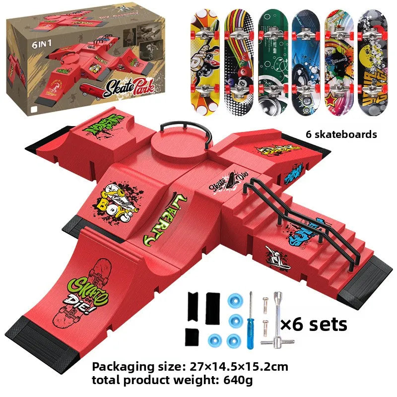 ToysProfessional Finger Skateboard DIY Skateboard Park Ramp Accessories Technology Deck Scene Venue Combination Toys Small Gifts