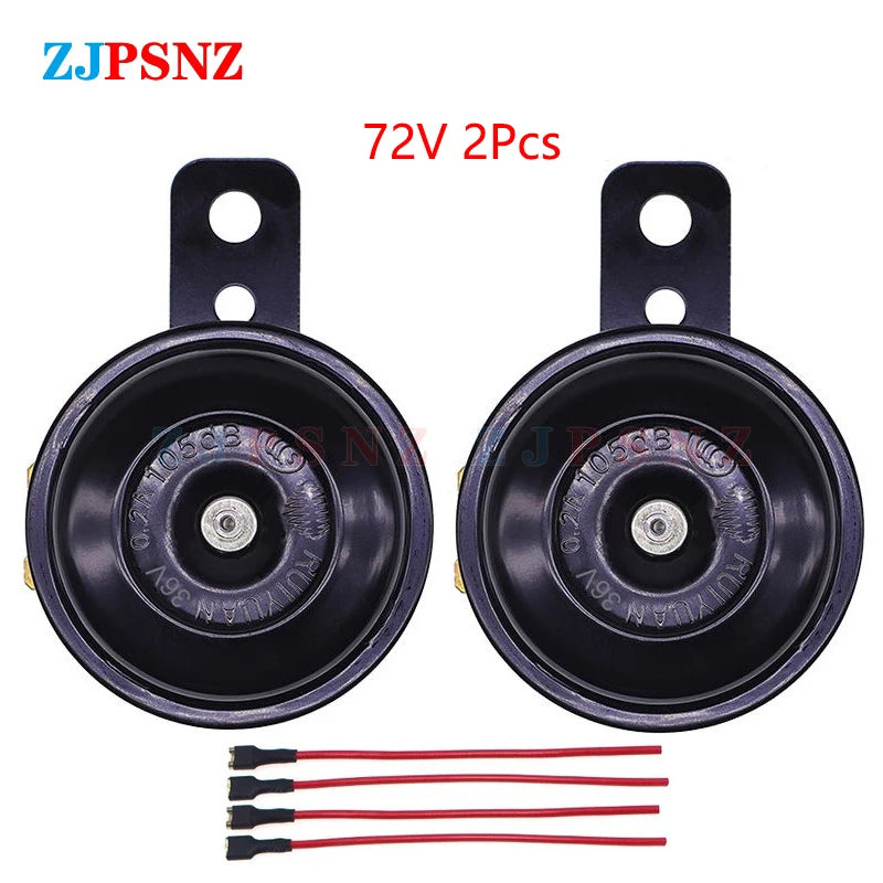 6V 12V 24V 36V 48V 60V 72V Horn E-bike Motorcycle Scooter Horn Kits Round Super Loud Horn Speaker Scooter Mopeds Waterproof