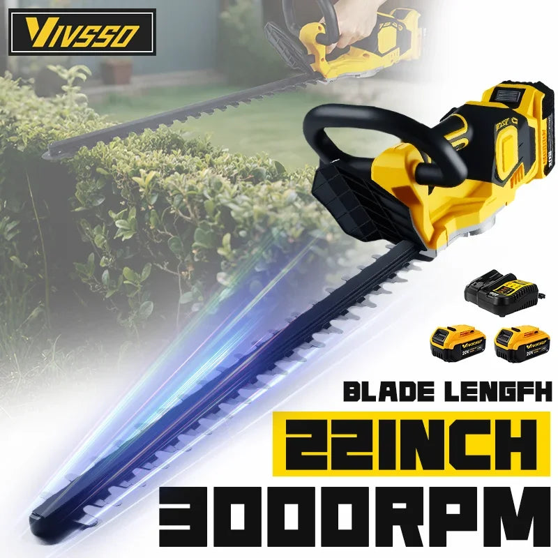 VIVSSO Cordless Electric Hedge Trimmer Lawn Mower Household Shrub Weeding Pruning Mower Garden Tools For Dewalt 20v Battery Pins