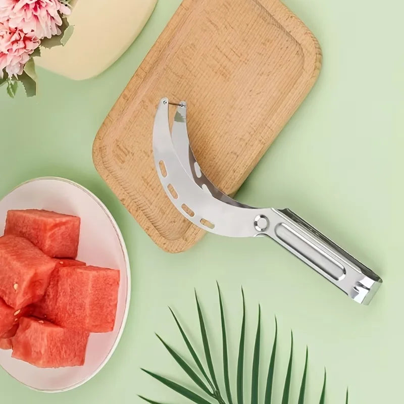 1pcs - Stainless Steel Fruit Slicer/Divider, Watermelon Slicer, Watermelon Cutter, Slicer/Divider, Amazing Sl