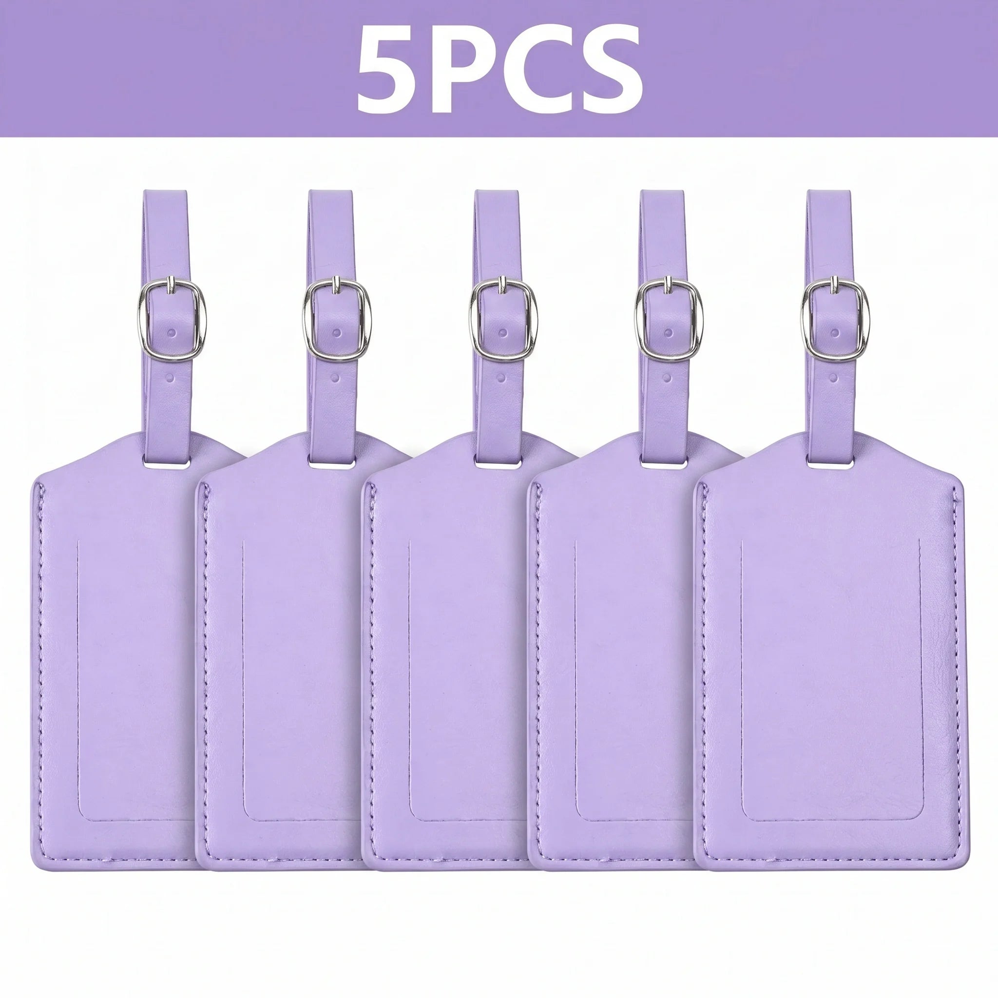 3/5/8PCS Privacy PU Leather Luggage Tag Adjustable Metal Buckle Waterproof Anti-lost Suitcase ID for Backpack Golf Carry Bag