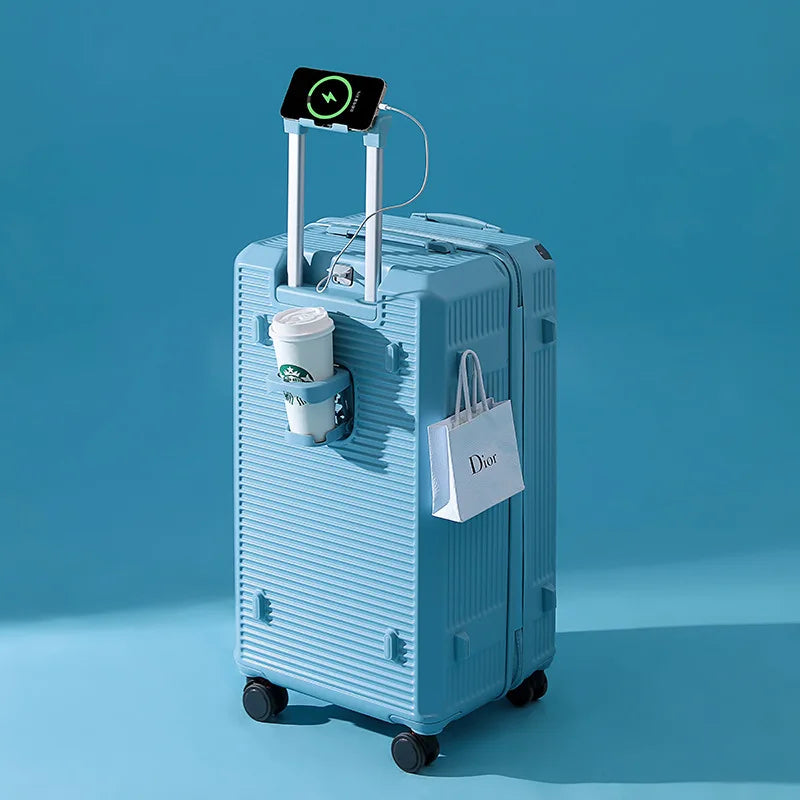Multi-functional travel suitcase 22/24/26/28 inches silent swivel wheels thickened large capacity rolling luggage handle bag