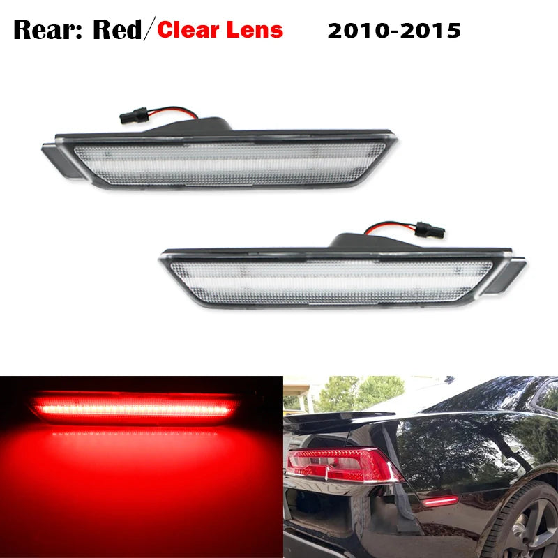 iJDM Amber/Red Front/Rear bumper Full LED Side Marker Light Kit For Chevy Camaro,Replace OEM Turn SignalLights/Driving Lights