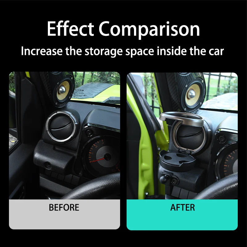 Car Cup Holder Air Vent Outlet Drink Beverage Holder Foldable Water Bottle Stand Auto Storage Rack For Suzuki Jimny JB64 JB74