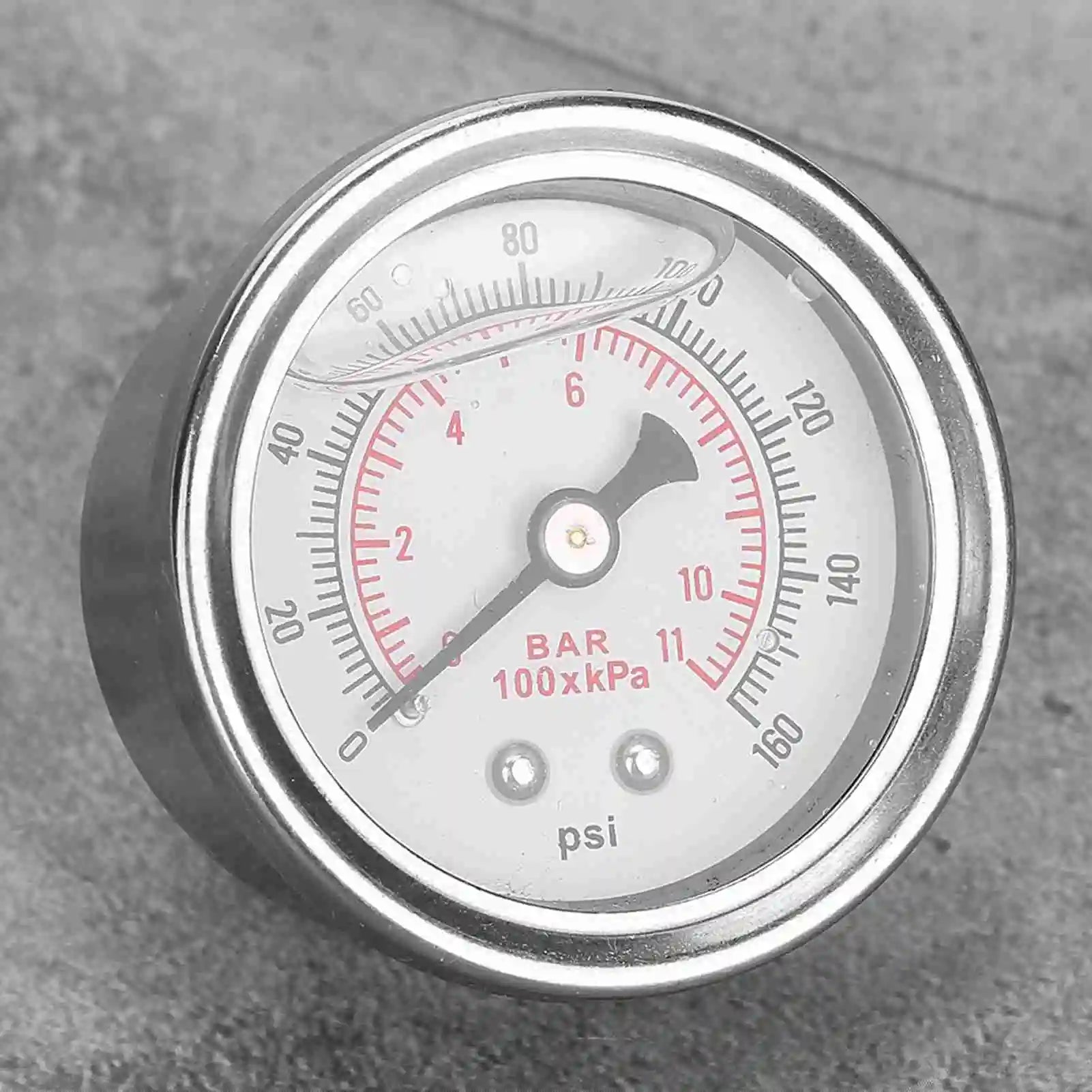 0-160 PSI/bar Car Fuel Pressure Regulator Gauge Liquid Fill Fuel Oil Pressure Meter Gauge