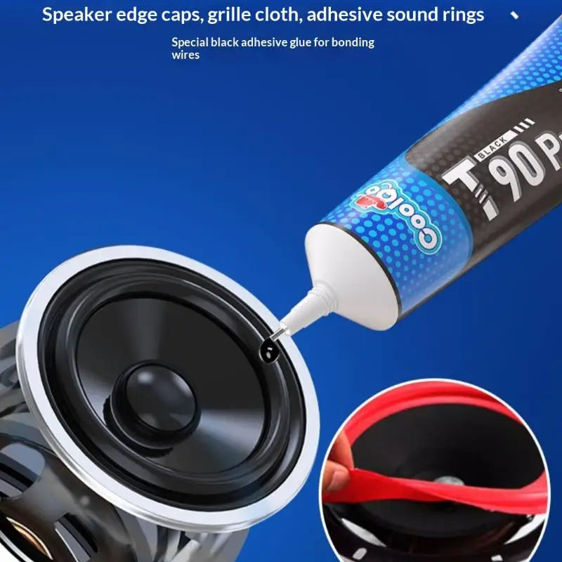 1/5Pcs 18ml 55ml Speaker Repair Glue Strong Adhesive Black for Foam Side Dust Cap Rubber Edge Cone Basin Loudspeaker Repair