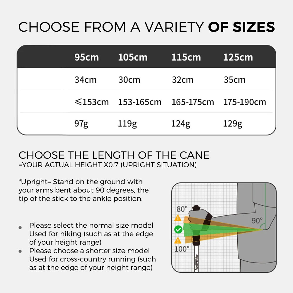Naturehike 2026 New Carbon Fiber Hiking Poles Ultralight 97g Folding Backpack Trekking Sticks Thicken Travel Camping Poles