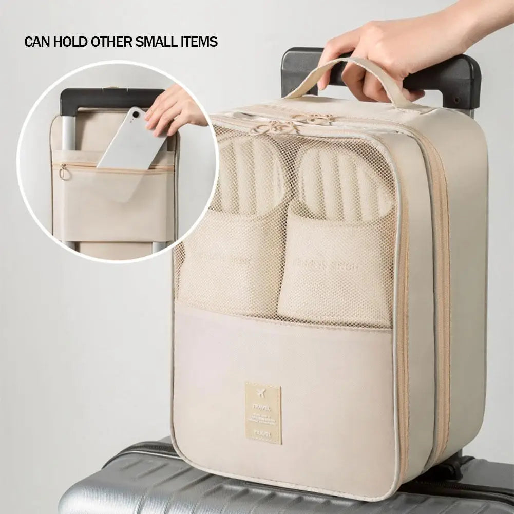 Oxford Cloth Travel Shoe Bag Multi-functional 3-Layer Storage Organizer Portable Waterproof Shoe Pouch for Travel Trip