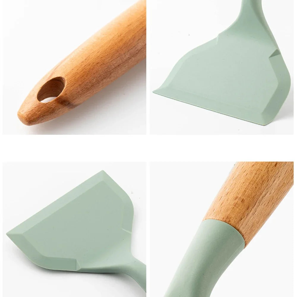 1Pc Silicone Spatula Cooking Utensils Beef Meat Egg Kitchen Scraper Wide Pizza Cooking Tools Shovel Non-stick Spatula