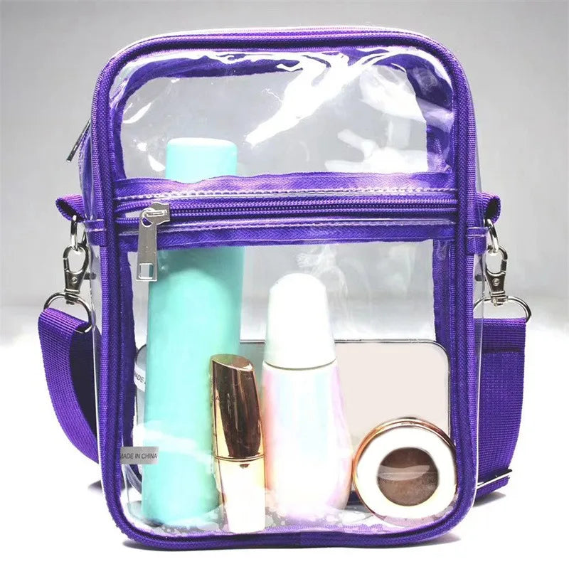 Large Clear Messenger Bag: Adjustable Shoulder Strap Sports Shoulder Bag For Work, Business, & Traveling