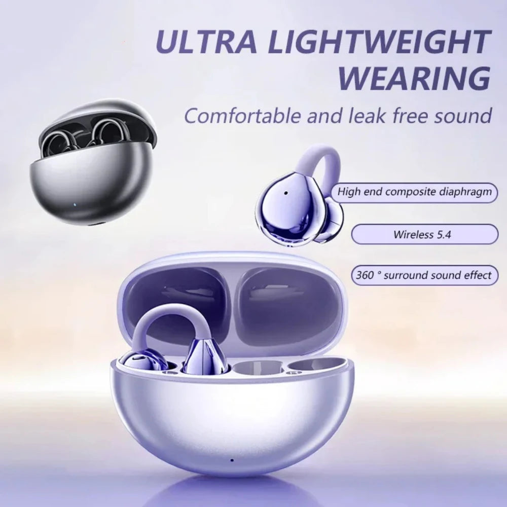 2026 New Clip-on Sports Headphones OWS Wireless Silicone Earphones Universal For Android Ios Smartphone With Mic Gaming Headset