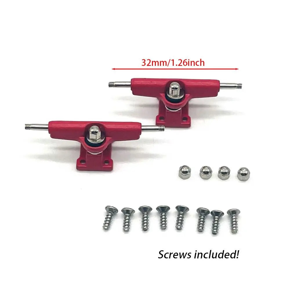 1Pair New with Nuts Fingerboard Truck Toy Hobby Collectors Truck Bolts Bearing Deck Brackets 32mm Model Finger Skateboard Parts