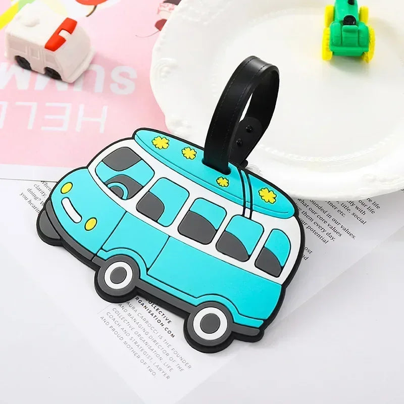 Cartoon Fruit Style Pattern Information Anti-Lost Suitcase Name Id Tags  Silicone Luggage Tag Travel Case Identification Label