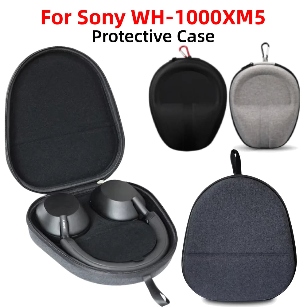 1pc Hard Carrying Case for Sony WH-1000XM5 Headphone EVA Shockproof Travel Protective Case Anti-Scratch Headset Storage Box Bag