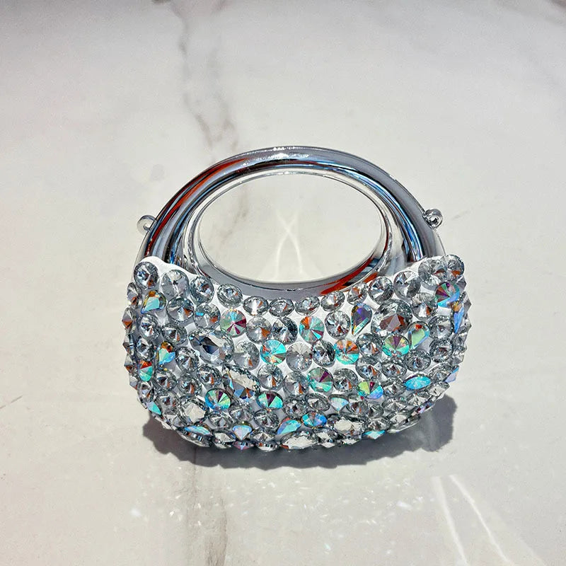 Luxury Sparkling Diamond Studded Dinner Bag Fashionable Acrylic Handbag Versatile Mini Crossbody Bag