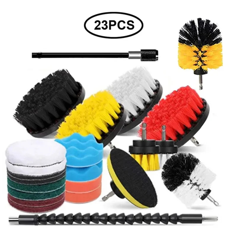 Household Car Cleaning Electric Drill Brush Head Set Electric Brush Kitchen Bathroom Cleaning Kit Toilet Cleaning Tools