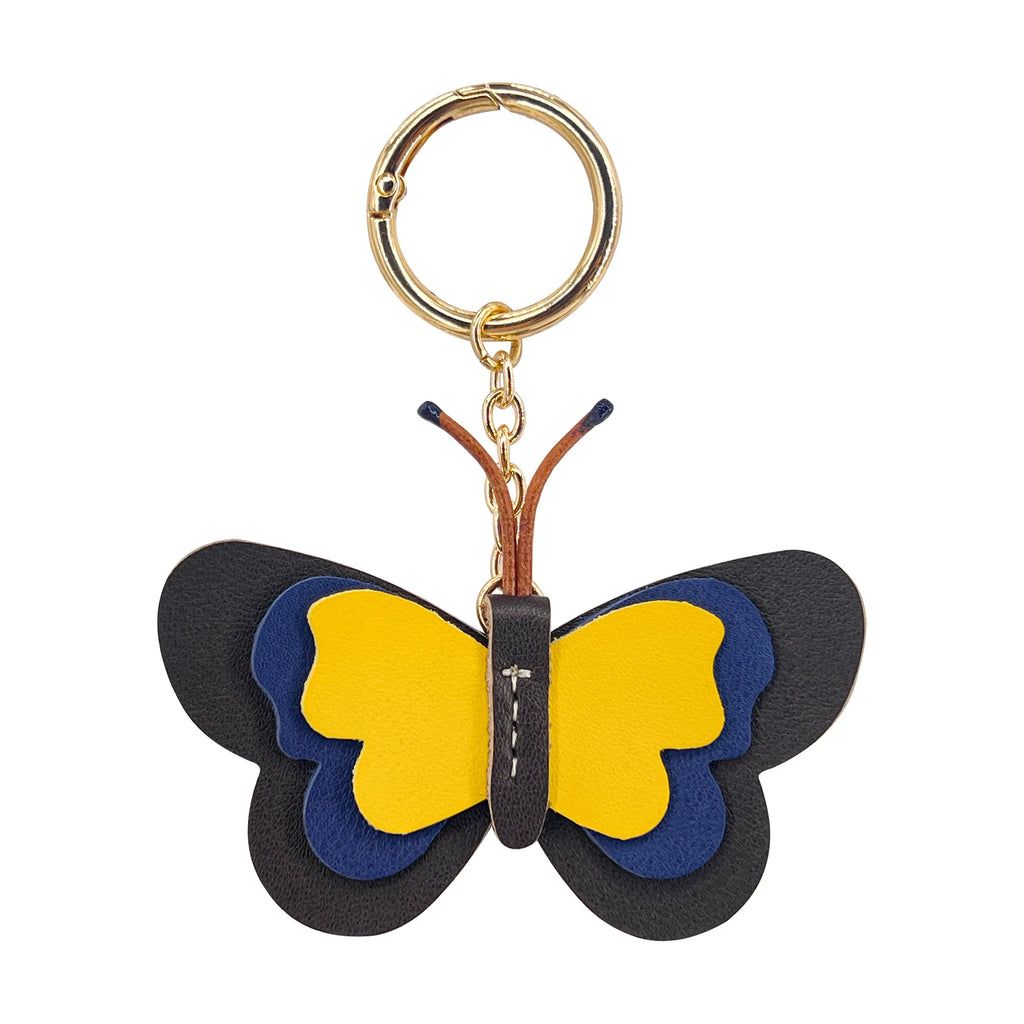 New Genuine Leather Butterfly Keychain Bag Pendant Gift Cute Car Key Ring Luggage Bag Parts Accessories For Women And Men