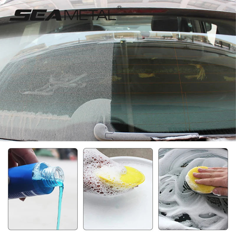 SEAMETAL 2pcs 100ml Concentrated Car Wash Liquid Shampoo High Efficiency Car Beauty Cleanning Foam with Towel for Car Accessorie