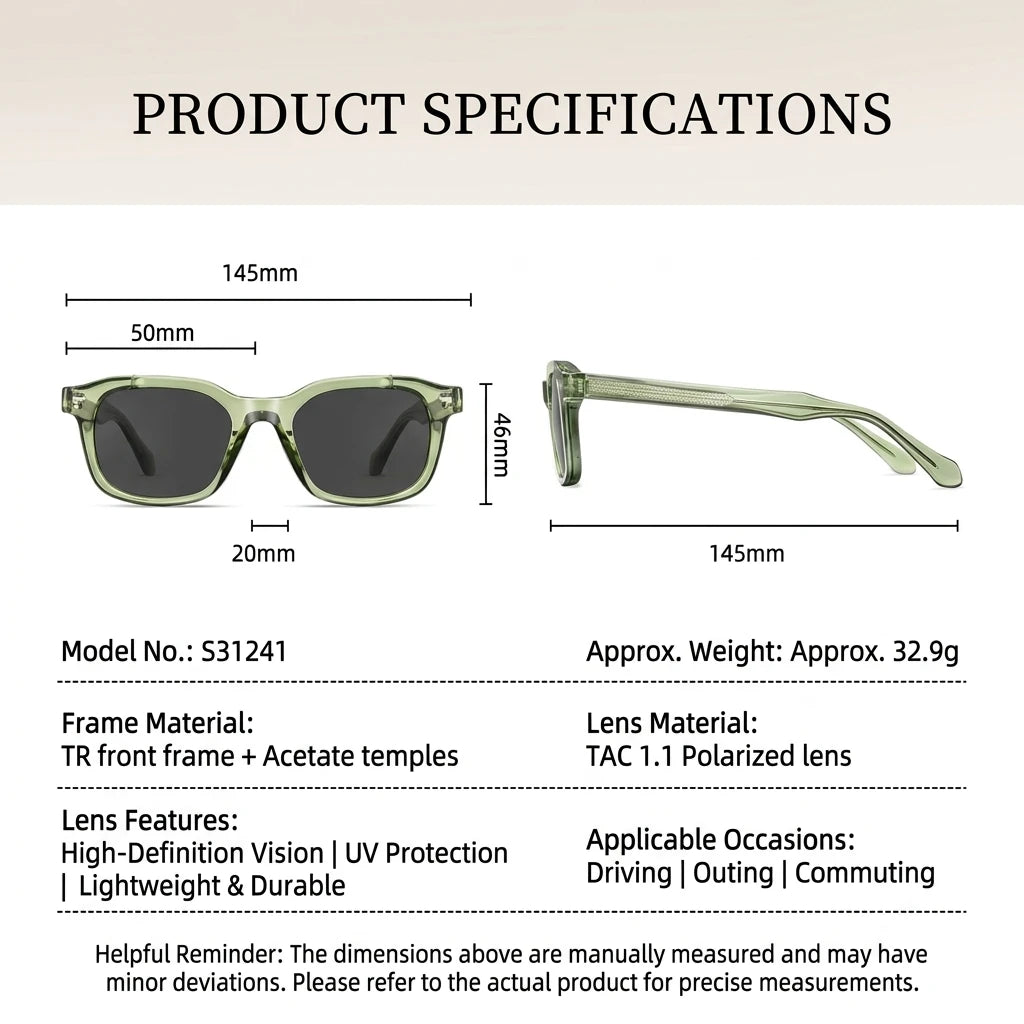 Square Frame Full Rim Sunglasses Men Vintage Street Style UV400 Protection Trendy Designer Eyewear Retro Fashion Sun Glasses