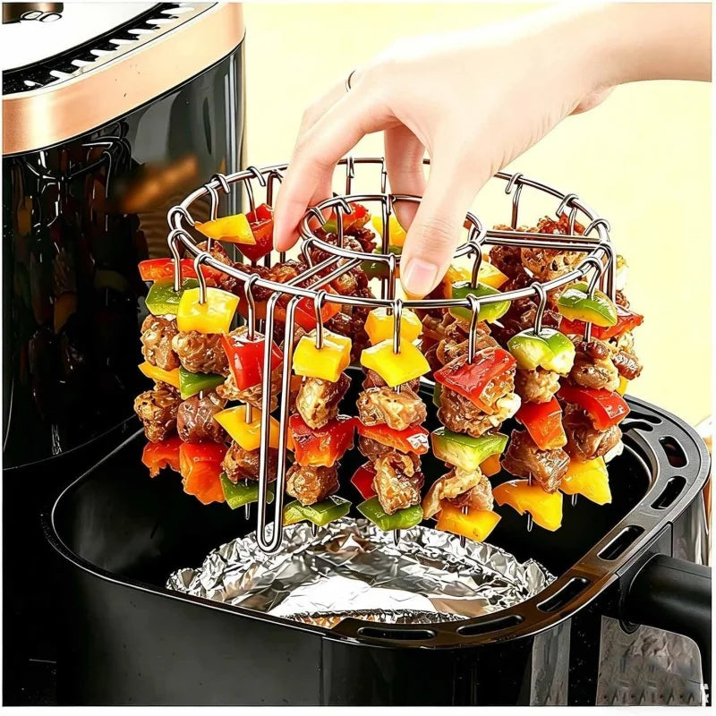 Stainless Steel Vertical Grill Rack Detachable String Grill Vertical Barbecue Skewer Bracket 12/24/36/48 Skewer Holder
