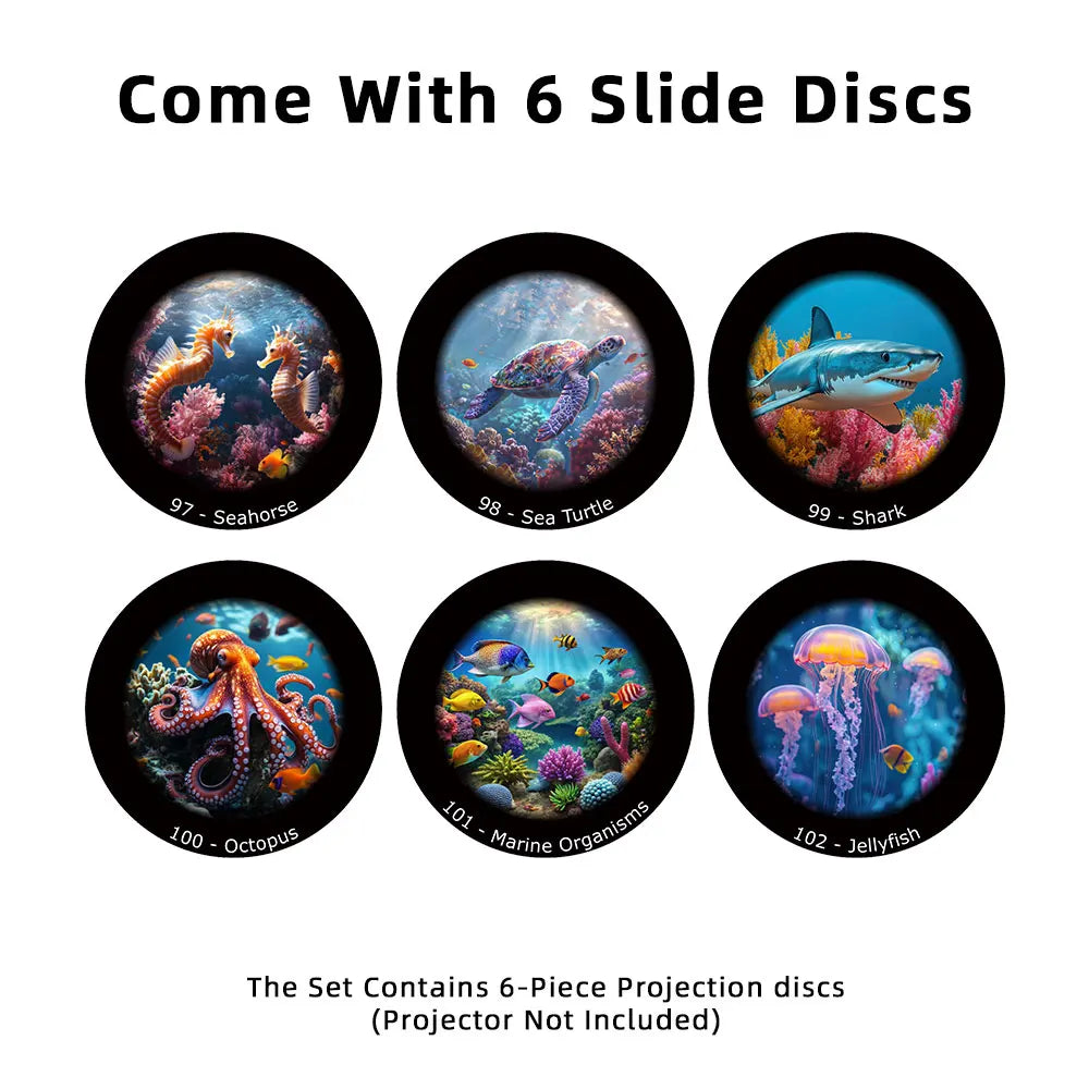 Galaxy Projector Disc Projector Slide 4K Replaceable 6 HD Galaxy Discs Night Light Projector Starry Sky Lamp (Device Not Include