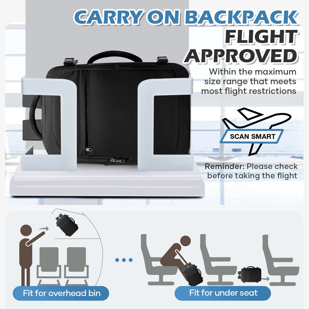 Men 15.6 inch Laptop Bag Cabin Airplane Travel Backpack 40x20x25, Able Carry Hand Luggage Backpack Ryanair, College Backpack
