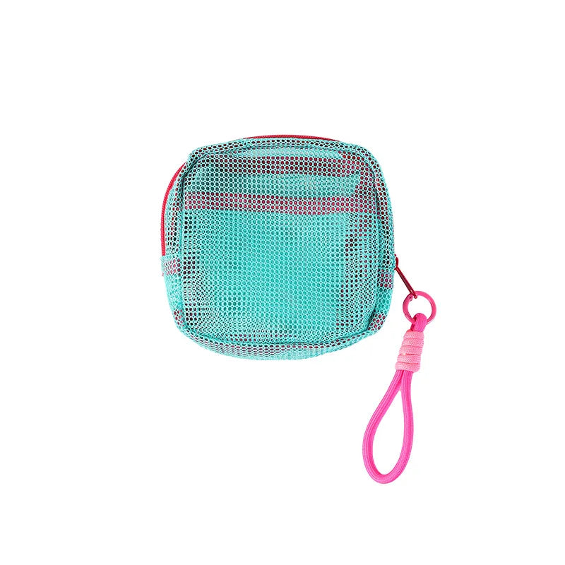 Dopamine Handheld Tofu Bag Mesh Mesh Portable Outdoor Travel Storage Bag Multi functional Makeup Bag
