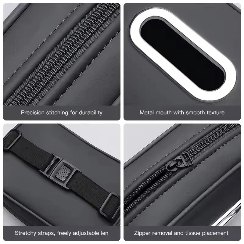 Leather Car Tissue Box Holder Rear Seat Storage Bag for Honda Civic Fit Jazz Accord Pilot CRV Odyssey Passport City Shuttle HRV