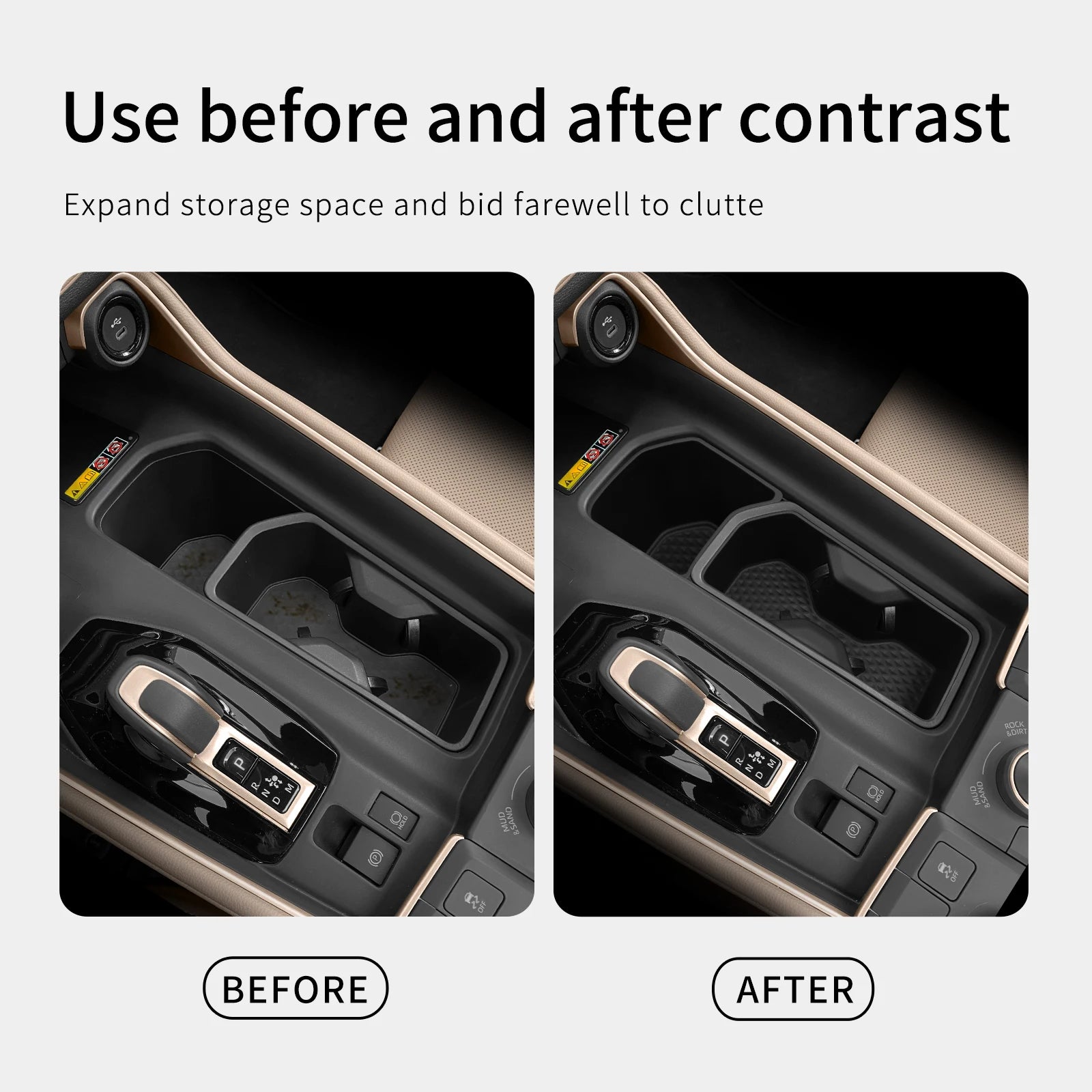 for Toyota Grand Highlander 2024-2025 Central Console Water Cup Holder Car Interior Accessories Drinks Holder Storage Case 2pcs