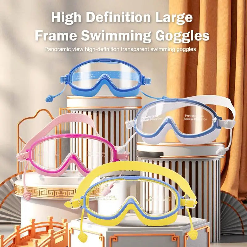 New【1PC Swimming Goggles Big Frame HD View Anti-fog Waterproof Swim Goggles Boys And Girls Multi-color To Choose】