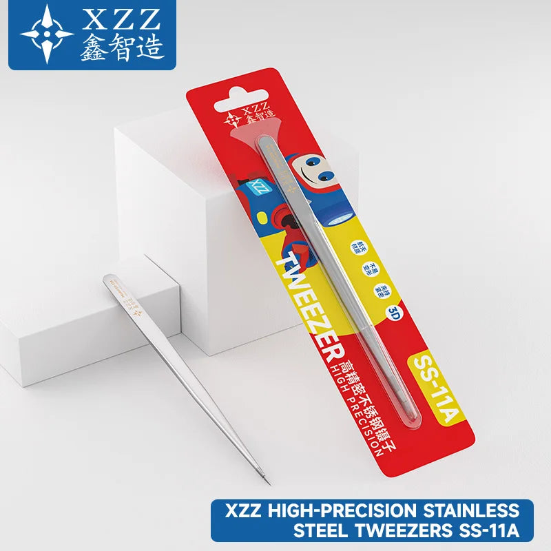 Precision Tweezers 0.01mm Tip - Anti-Slip 3D Stainless Steel Tweezers for Phone Repair, Flywire Handling, PCB & Micro Soldering