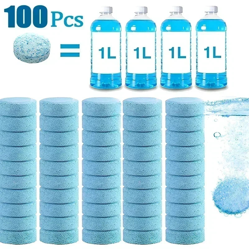 Solid Cleaner Car Windshield Washer Fluid Concentrated Effervescen Tablets for Car Room Kitchen Window Glass Cleaning