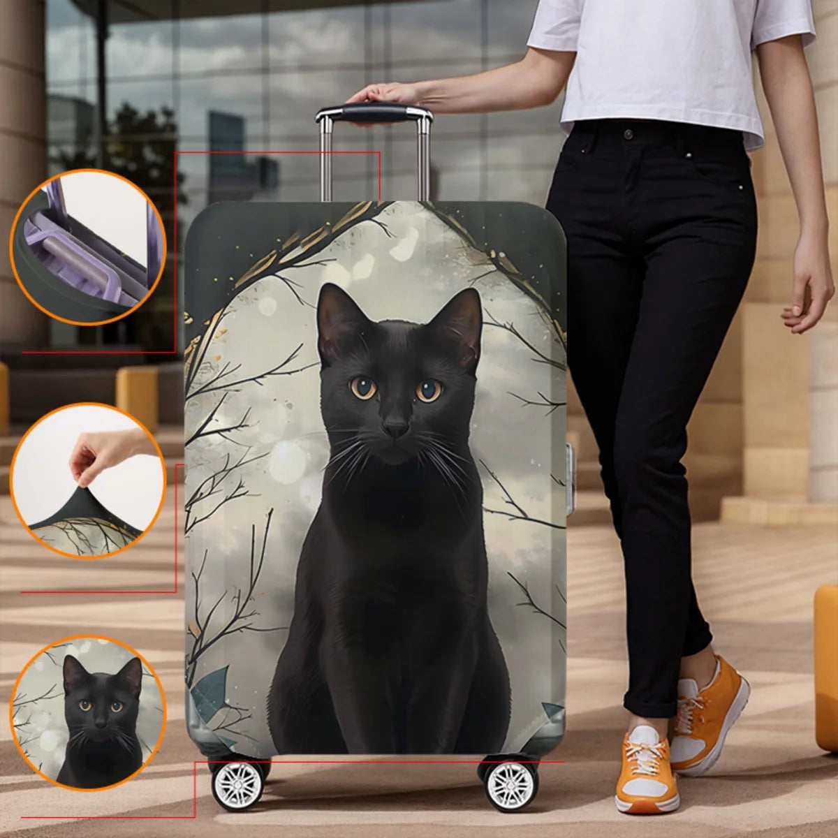 Luggage Protective Cover With Cartoon Print