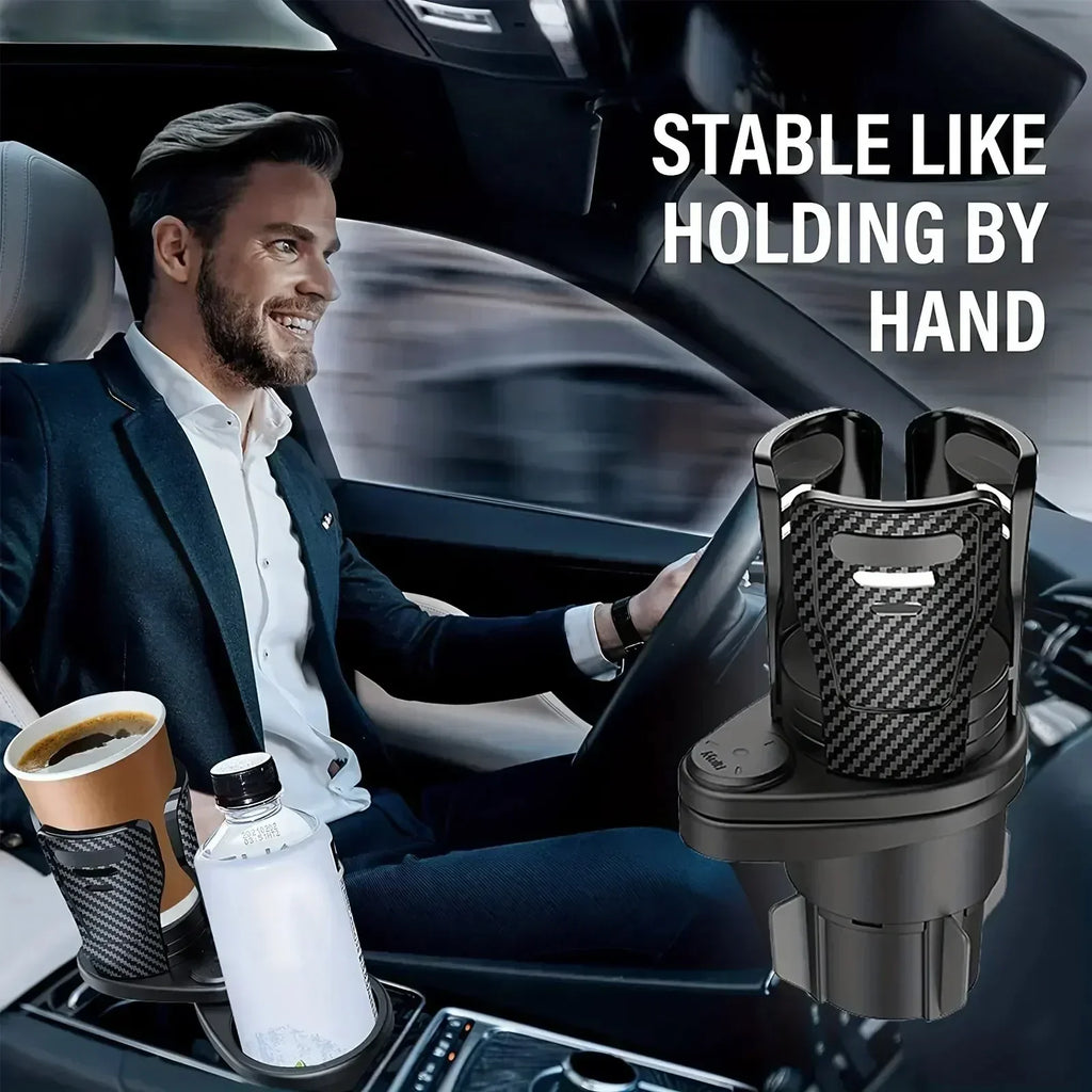 Adjustable Dual Cup Holder Car Mount Multifunction with Phone Holder Car Cup Expansion Adapter for Vehicle Cup Holers