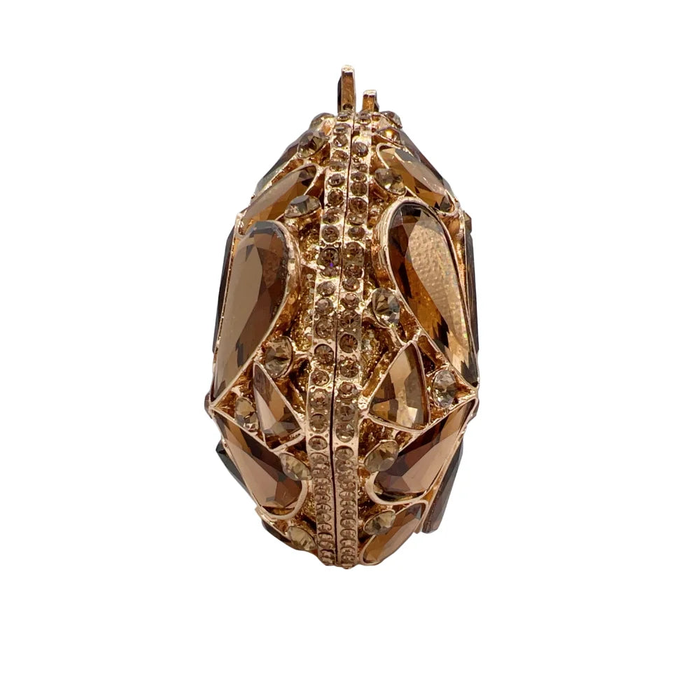 Crystal Clear Glass Fan Clutch, Translucent Sculptural Evening Bag for Editorial & Red Carpet, Art Glass