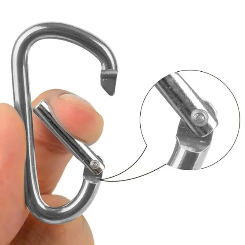 D Ring Carabiner Aluminum Alloy Keychain Clip for Water Bottle Bluetooth Headset Backpack Buckle Outdoor Camping Hiking 20/2pcs