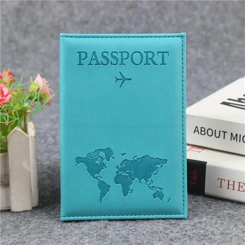 PU Leather Passport Cover Durable Portable Travel Document Holder for Men Women Summer Vacation 1PC